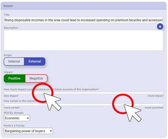 Impact and Certainty sliders