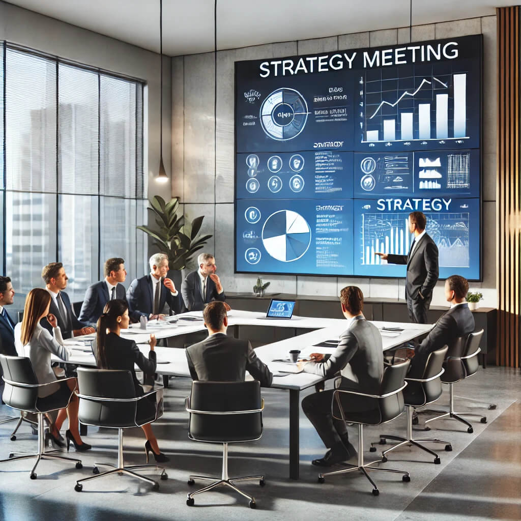 An image of people in a strategy meeting